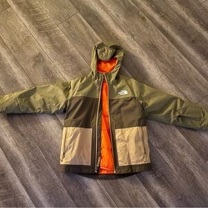 The North Face Kids' Olive and Tan Freedom Insulated Jacket Size Medium 10/12